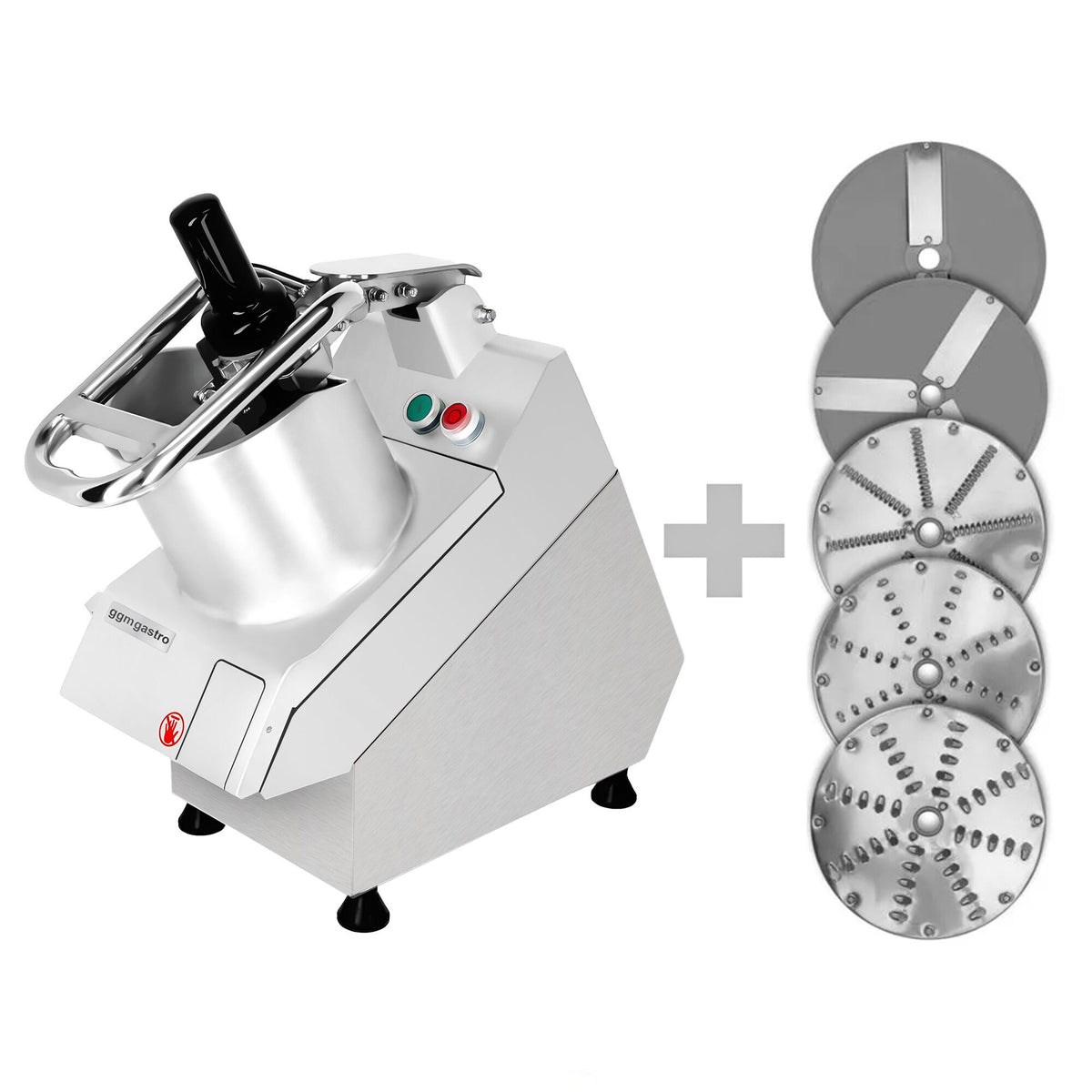 Commercial Veg Prep Machine - 750W - Ø170mm Feed Opening - incl. 5 Cutting/Grating Discs