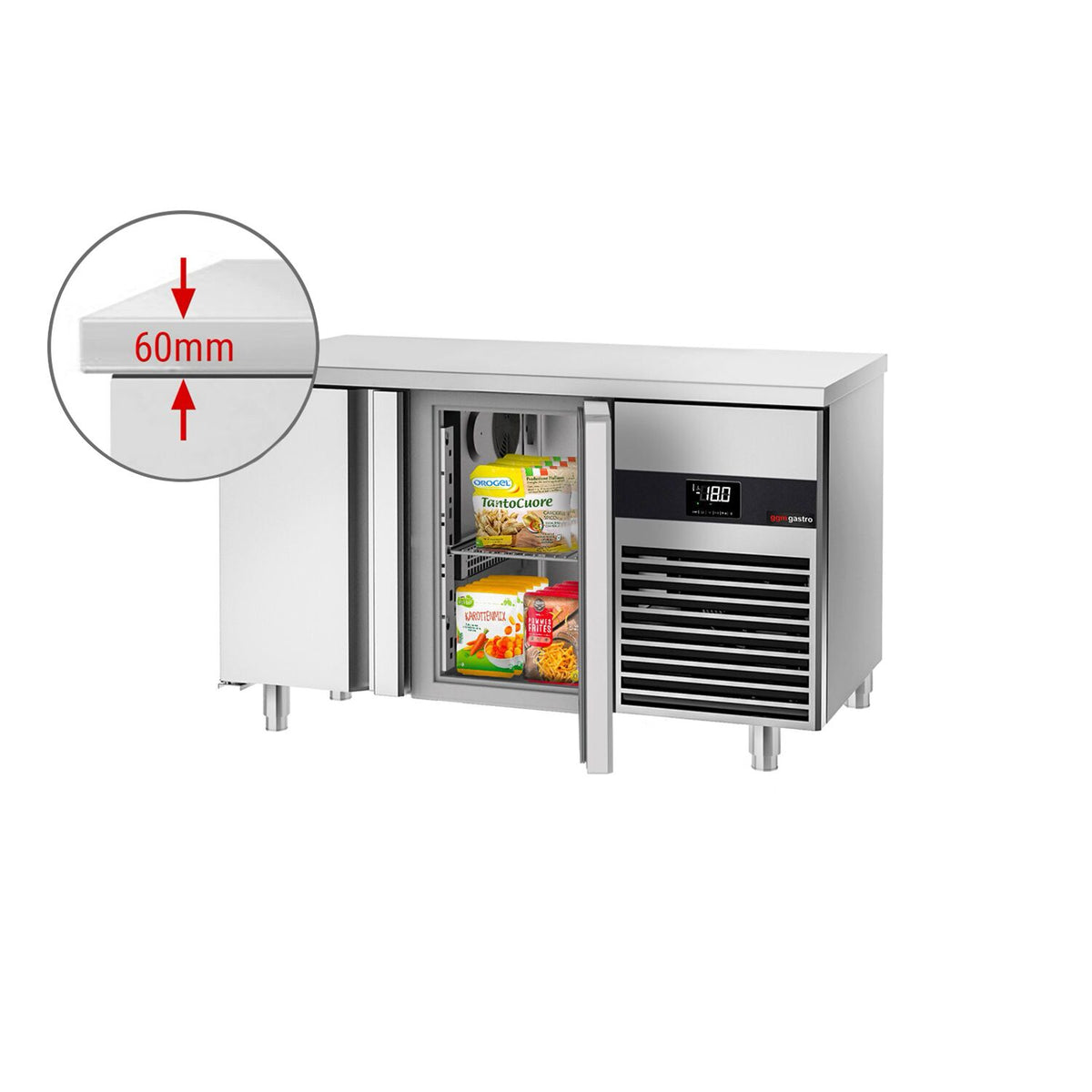 Pakastinpöytä PREMIUM - 1400x700 mm - 281 l - 2 ovea