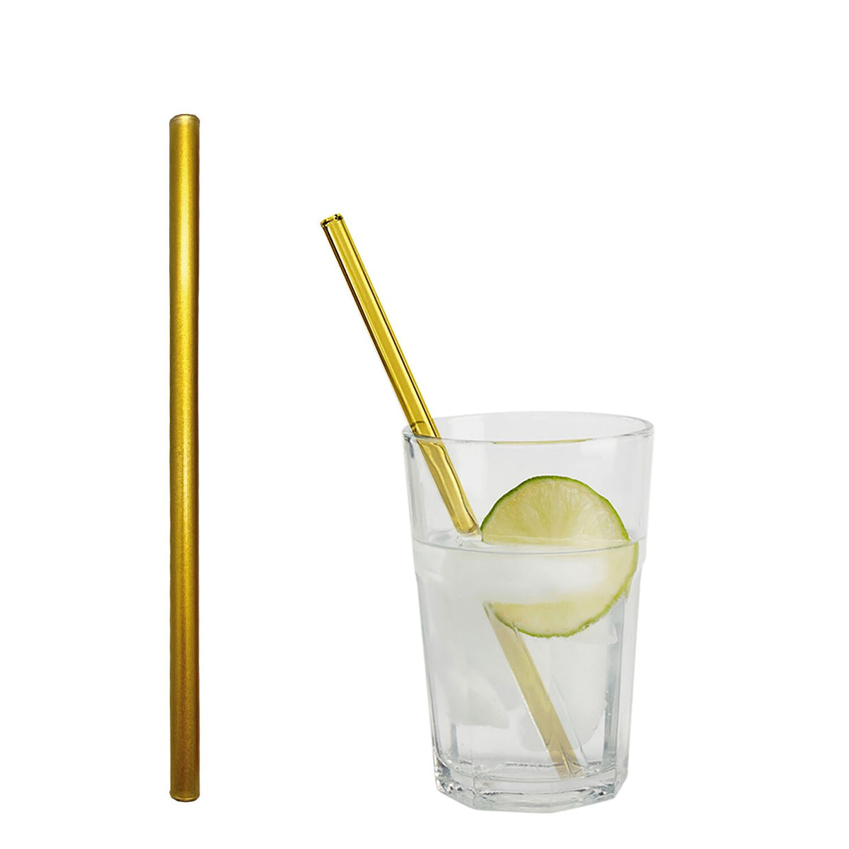 (50 kpl) Lasipillit - suora - 200 mm - ø 8 mm - kulta - sis. 1 nylon puhdistusharjan