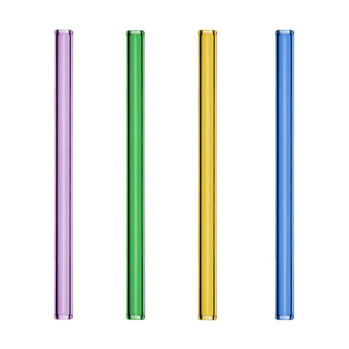 (48 kpl) Lasipillit - suora - 200 mm - ø 8 mm - 4 väriä - sis. 1 nylon puhdistusharjan