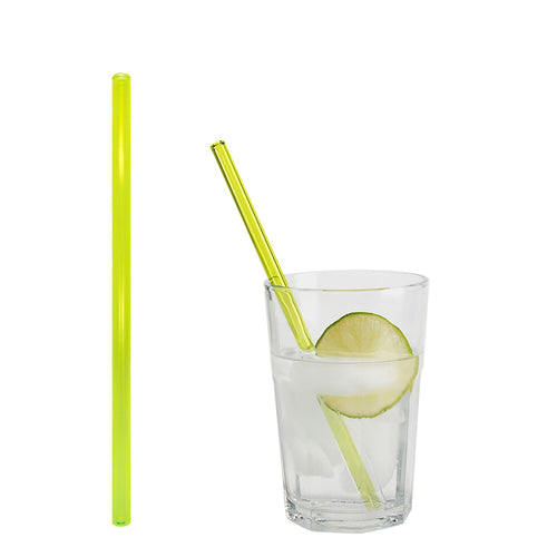 (50 kpl) Lasipillit - suora - 200 mm - ø 8 mm - neonkeltaiset - sis. 1 nylon puhdistusharjan
