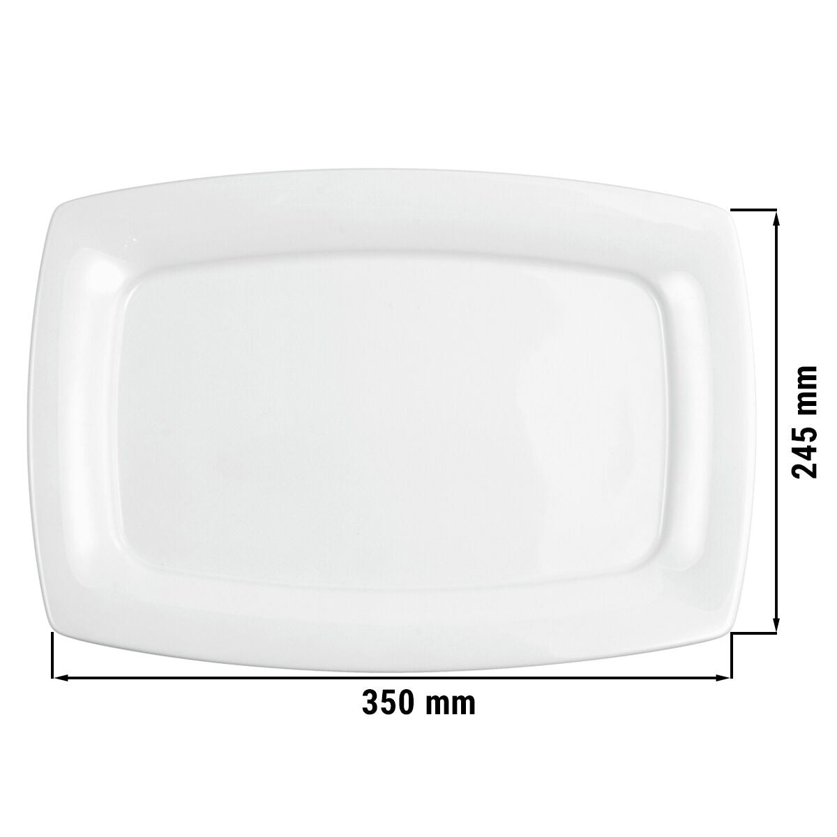 (6 kpl) SELTMANN WEIDEN | Gourmet lautanen - kulmikas - 355x245mm - Valkoinen/Uni