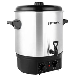 Catering Water Boiler & Mulled Wine Urn - 27L - 2kW - Adjustable Thermostat 30–110°C - Stainless Steel - with Dispensing Tap & Digital Timer - for Tea, Coffee & Mulled Wine