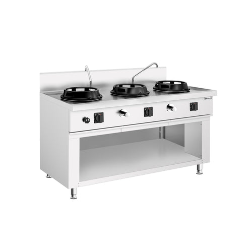 Wok-liesi - kaasu - 45 kW - 3 poltinta - sisältää 2 vesihanaa