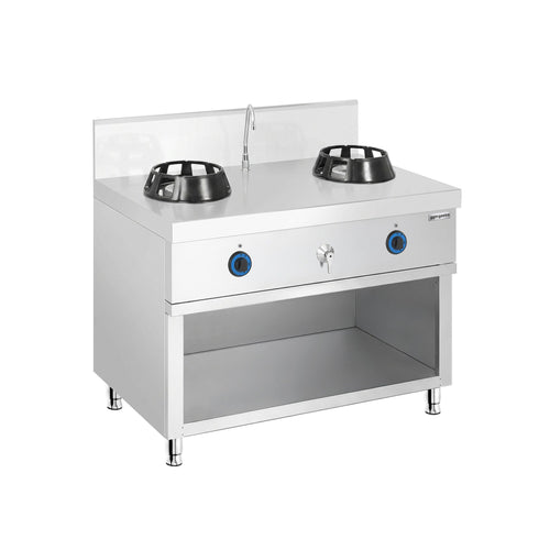 Wok-liesi - kaasu - 28 kW - 2 poltinta - sisältää 1 vesihana