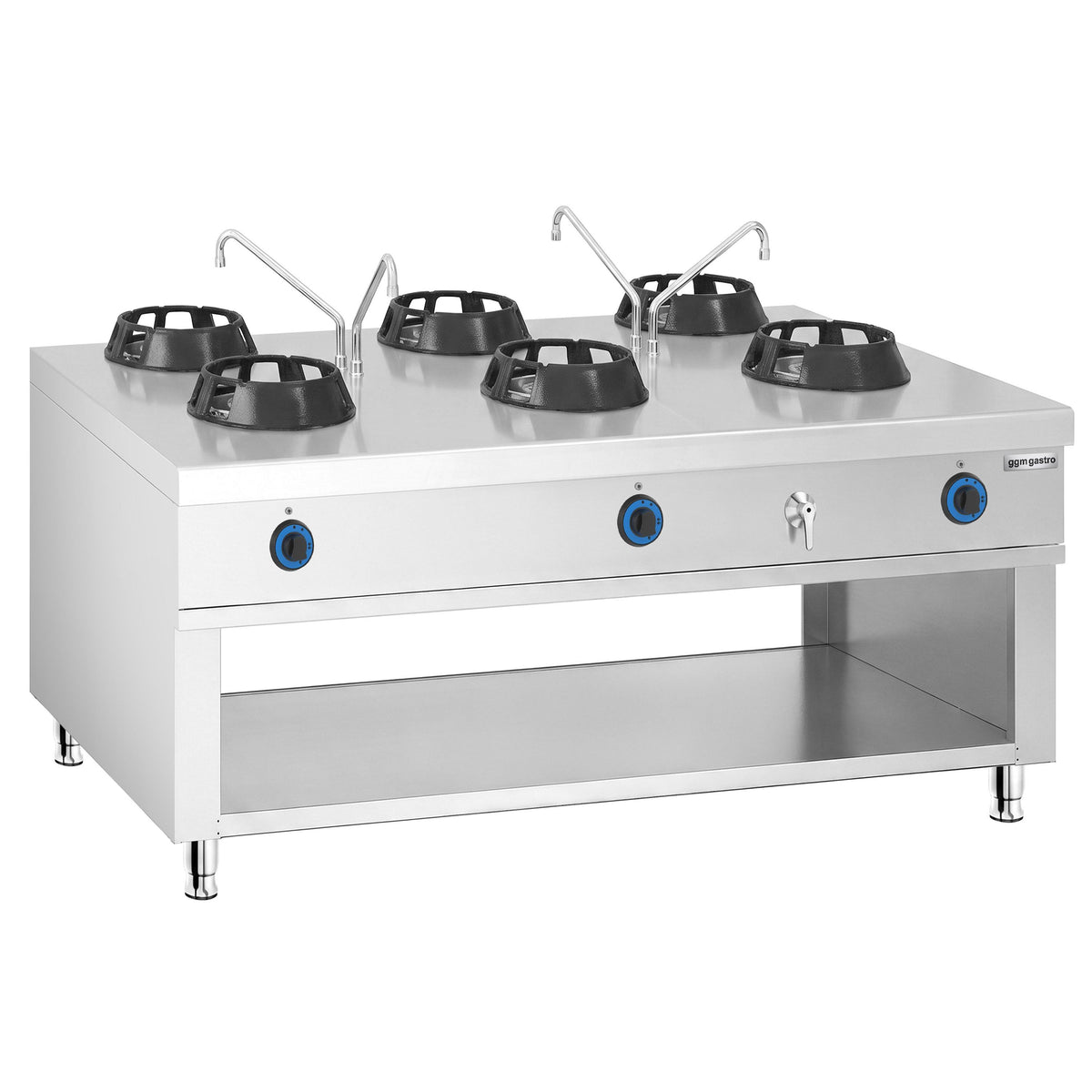 Wok-liesi - kaasu - 84 kW - 6 poltinta - saarekemalli