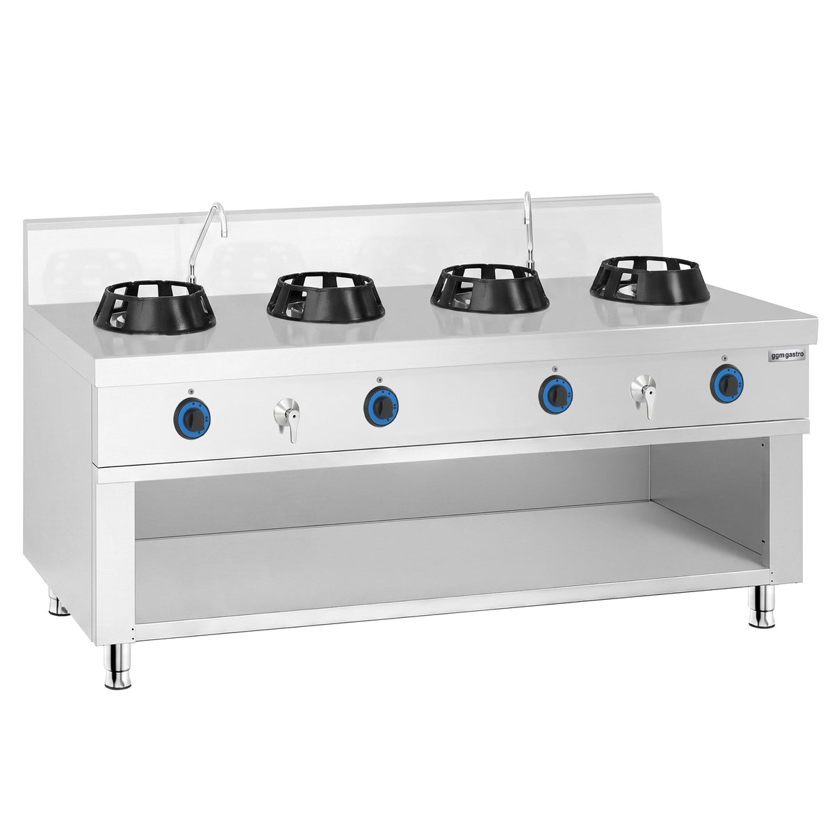 Wok-liesi - kaasu - 56 kW - 4 poltinta - sisältää 2 vesihanaa