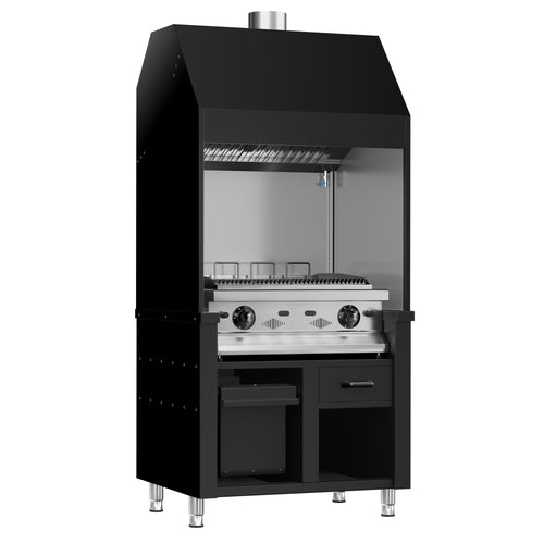 Kaasugrilli BERLIN - 14 kW - 960 mm - Valurautaritilä - musta