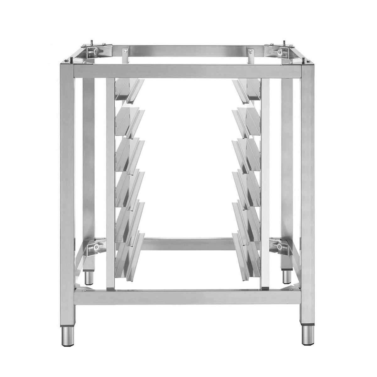 Liesituuletin alusta / uunin alakaappi - 792x570 mm; 800 mm; GN 1/1; 6 tasoa; 80 mm - ruostumaton teräs - yhteensopiva: HV560-1, HV560-2, HV505-1, HV505-2, HV580-5 - sis. blechpidike 6x GN 1/1 varten
