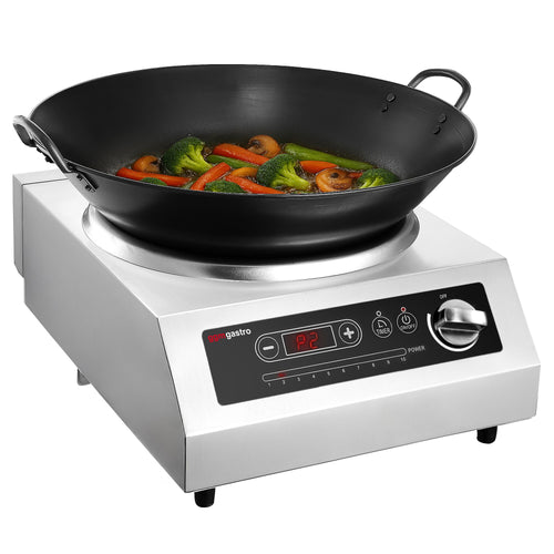 Induktiowokki - 3,5 kW - 1 keittoaluetta - Ø 460 mm - sisältää wokkipannun