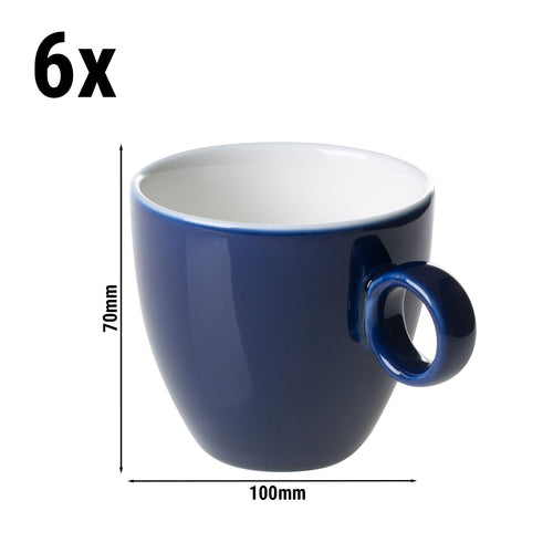 (6 kpl) Bart Colour Cafe - Kahvikuppi - 170 ml - Sininen - jossa pinottava muoto