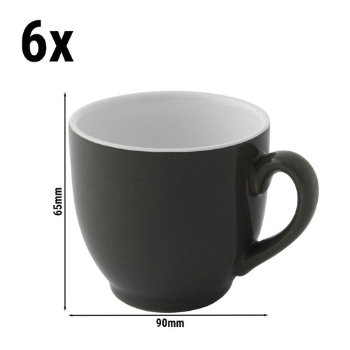(6 kpl) Kahvikuppi - 140 ml - Harmaa
