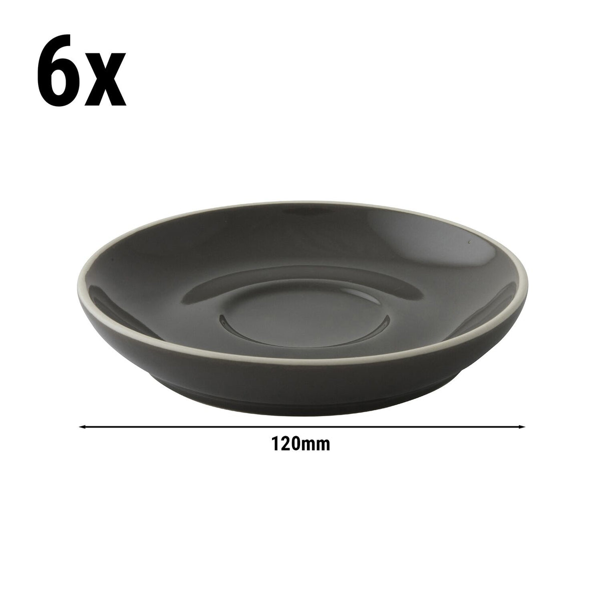 (6 kpl) COLORS - Kahvikupin asetti - Pyöreä - Ø 120 mm - Harmaa
