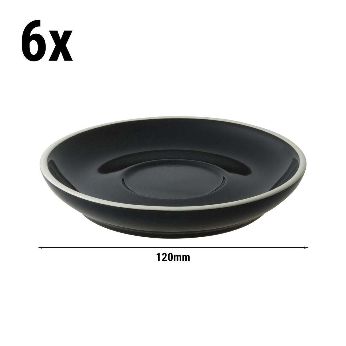 (6 pcs) COLORS - Espresso saucers - Ø120mm - Black