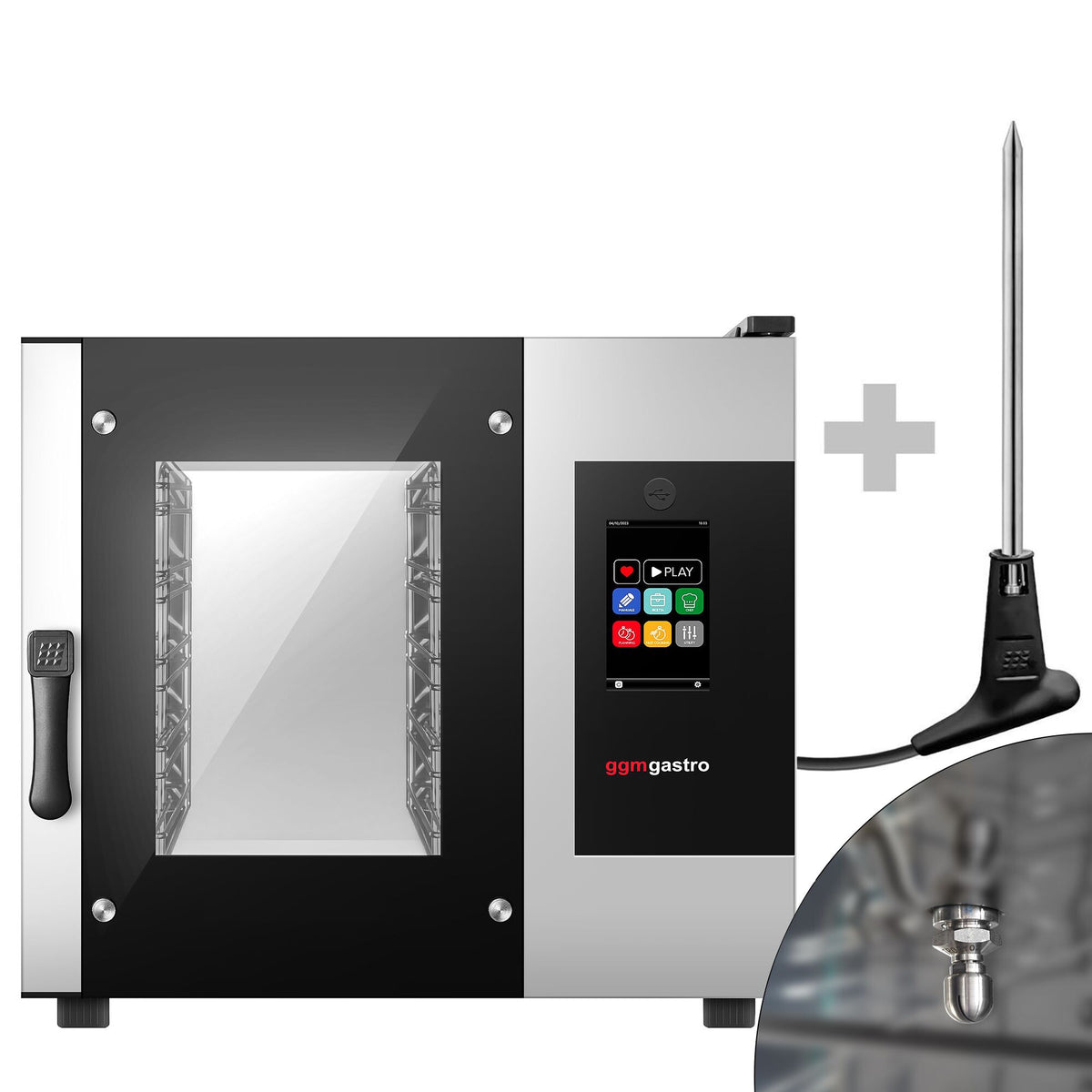Commercial Electric Combi Oven - Touchscreen Controls - 5x GN 1/1 - incl. Automatic washing system, Core temperature probe, HACCP monitoring & USB