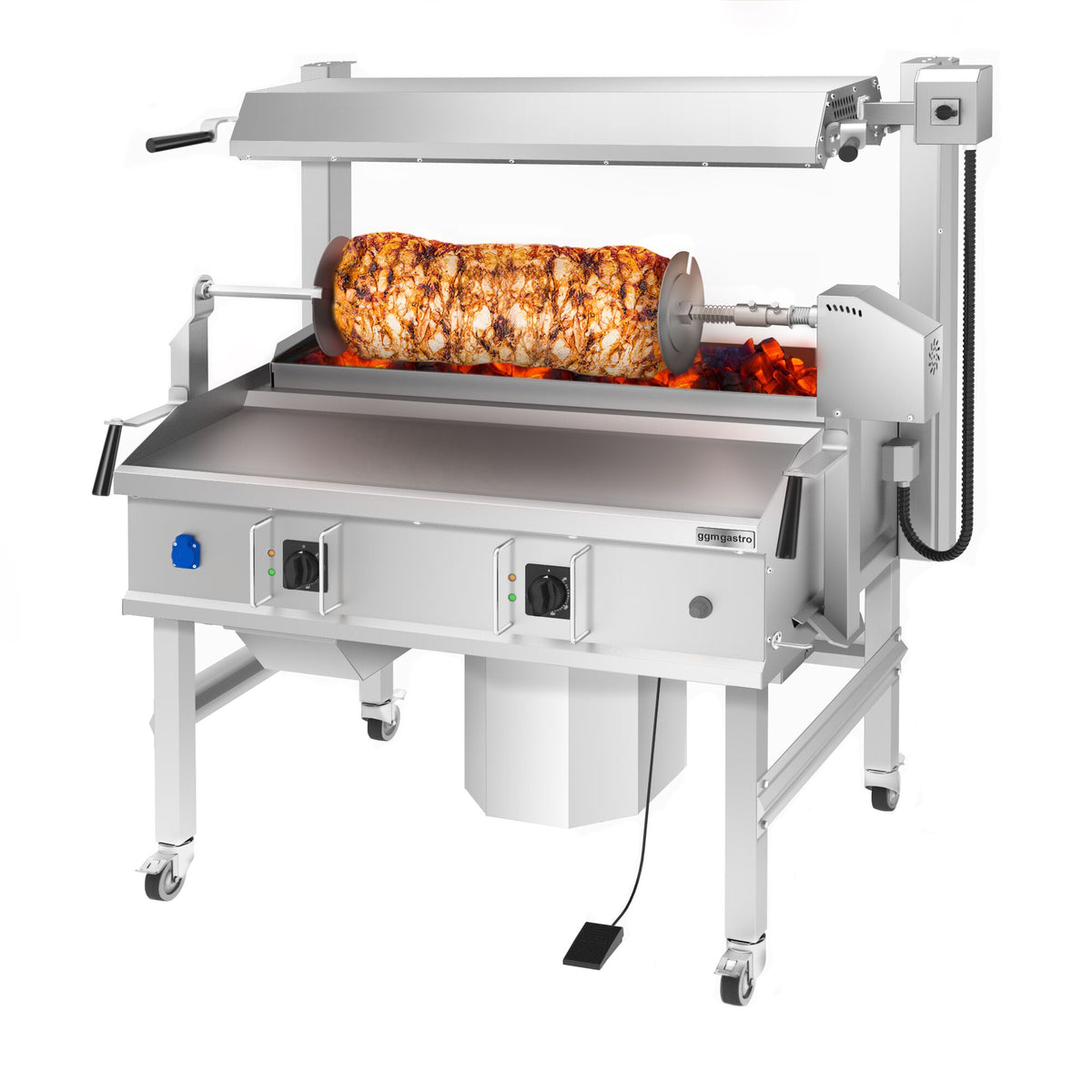 Sähkö Cağ-kebab-kone - 14 kW - max. 85 kg lihaa - vaakasuora - Lattiamalli