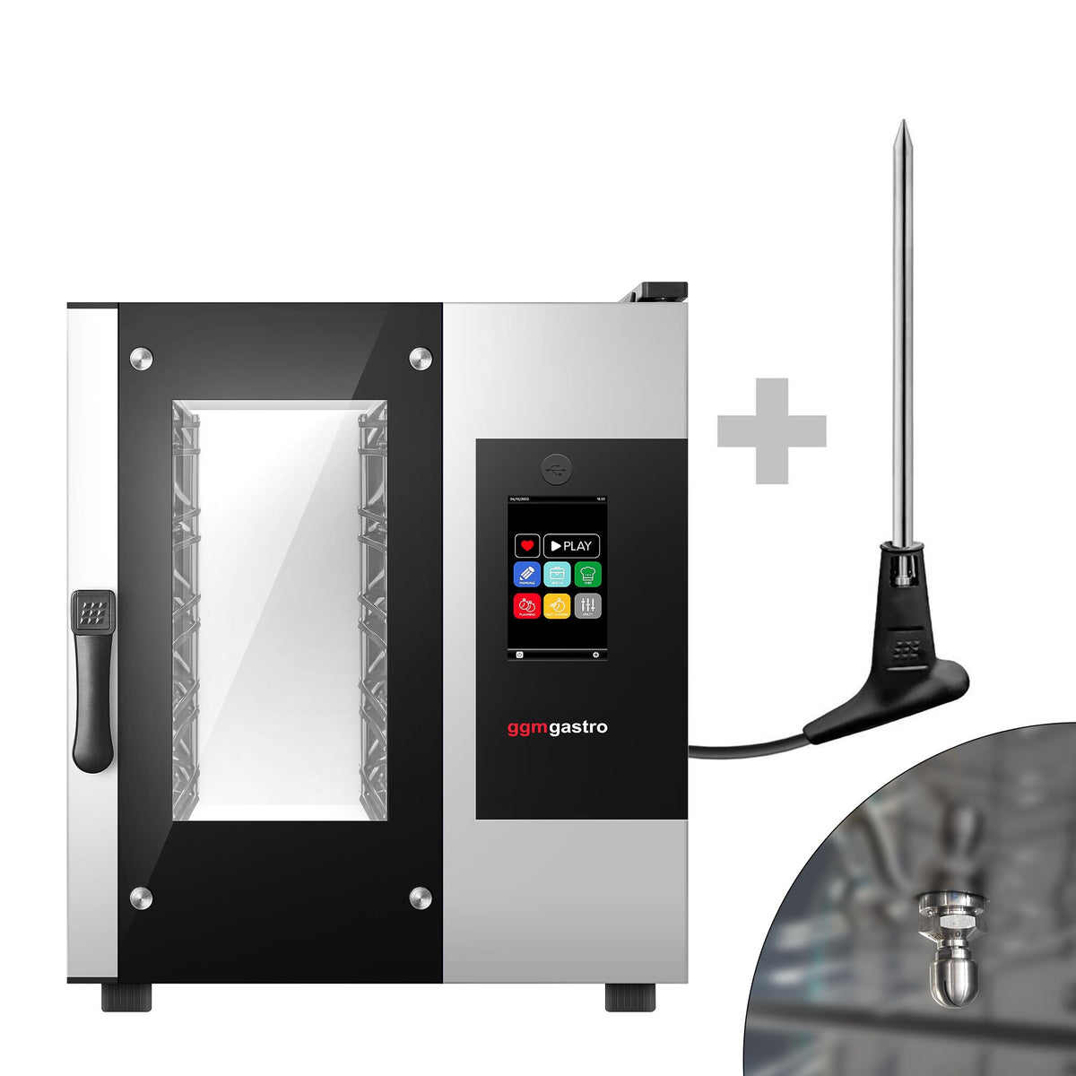 Commercial Electric Combi Oven - Touchscreen Controls - 5x GN 1/1 - Slimline - incl. Automatic washing system & Core temperature probe