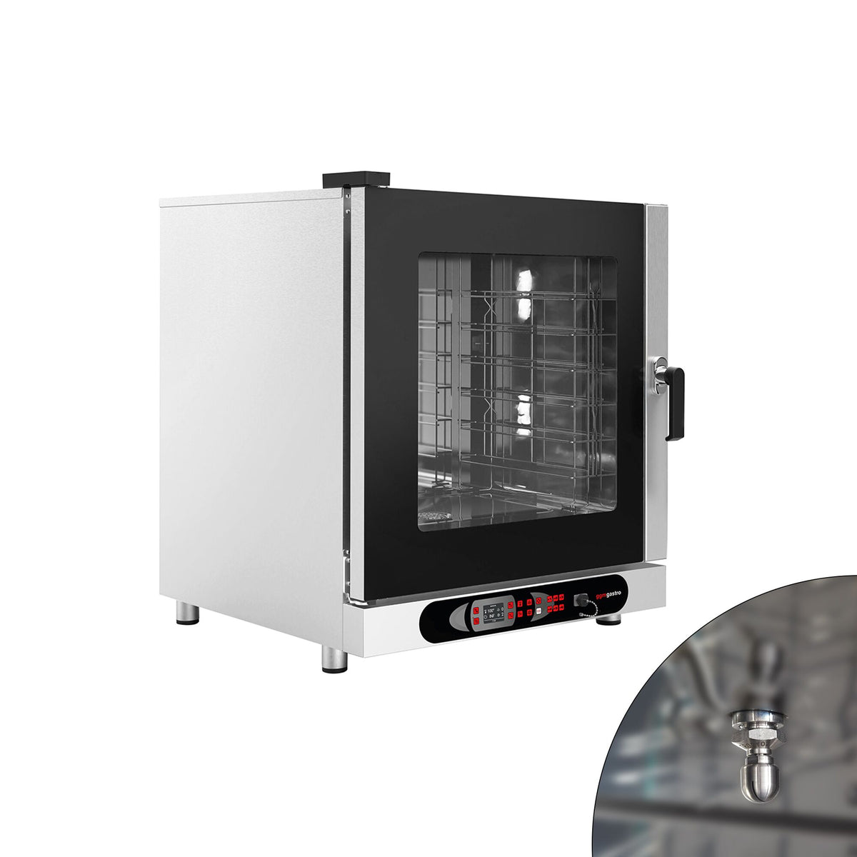 Commercial Electric Combi Oven  - Digital Controls - 6x GN 1/1 or 6x EN 600x400 - incl. Automatic washing system, Wi‑Fi & USB, Humidity control