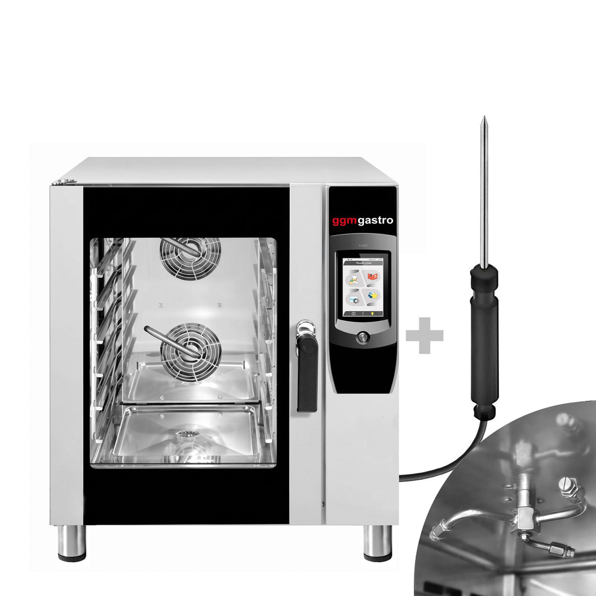 Commercial Electric Combi Oven - Touchscreen Controls - 7x GN 1/1 - incl. Automatic washing system & Core temperature probe