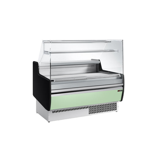 Kylmätiski - 1310x953 mm - 144 l - Väri hellenvihreä - Etupaneeli hellenvihreä - 2 ovea - 1 hyllyä - etulasi Suora