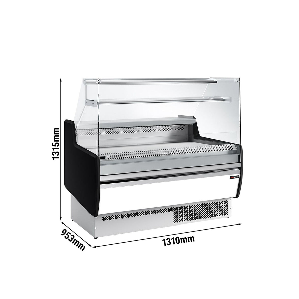 Kylmätiski - 1310x953 mm - 144 l - Etupaneeli valkoinen - etulasi Suora - 2 ovea - 1 hyllyä
