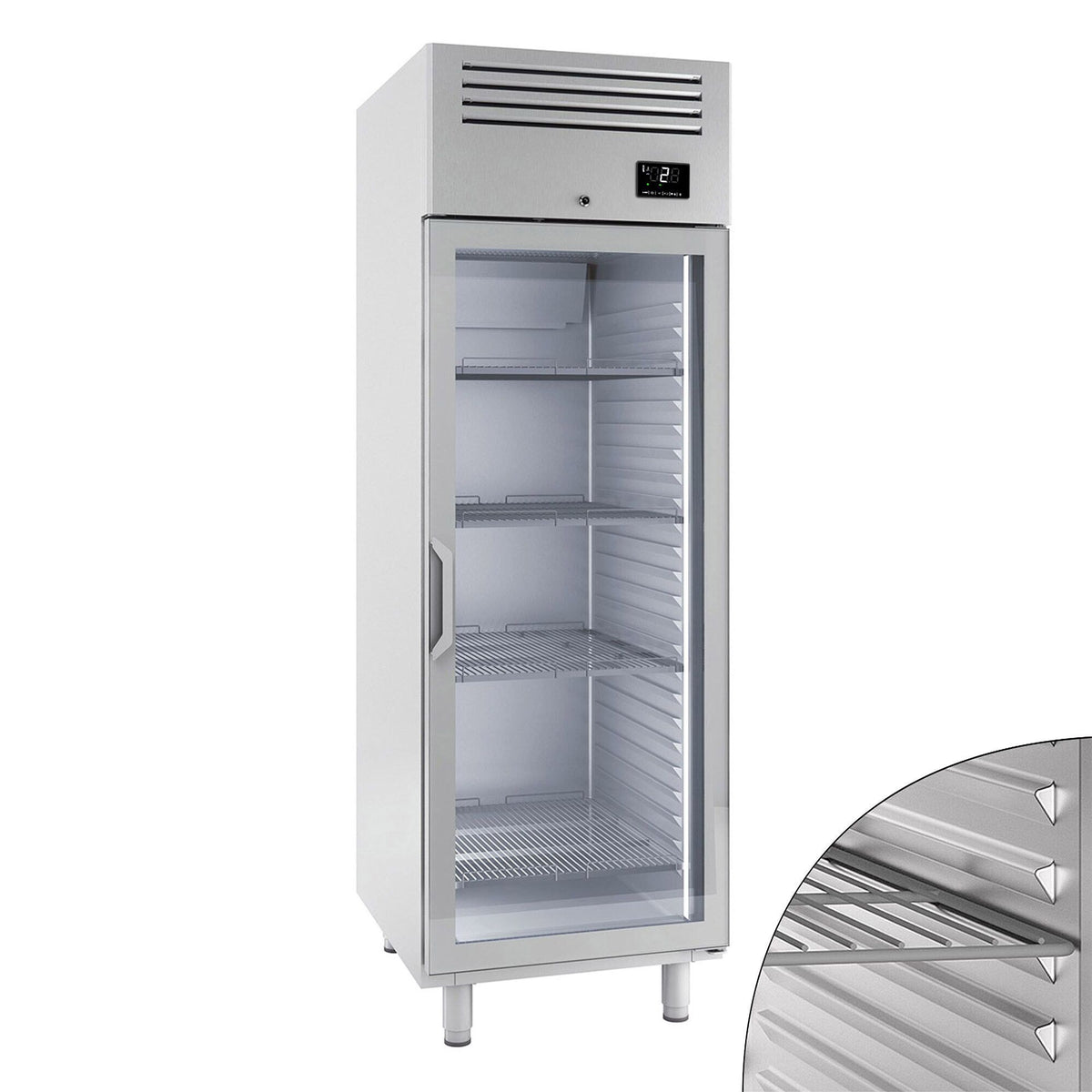 RST-kylmäkaappi PREMIUM PLUS - GN 2/1 - 560 l - +2…+8 °C - mitat 1 lasiovi