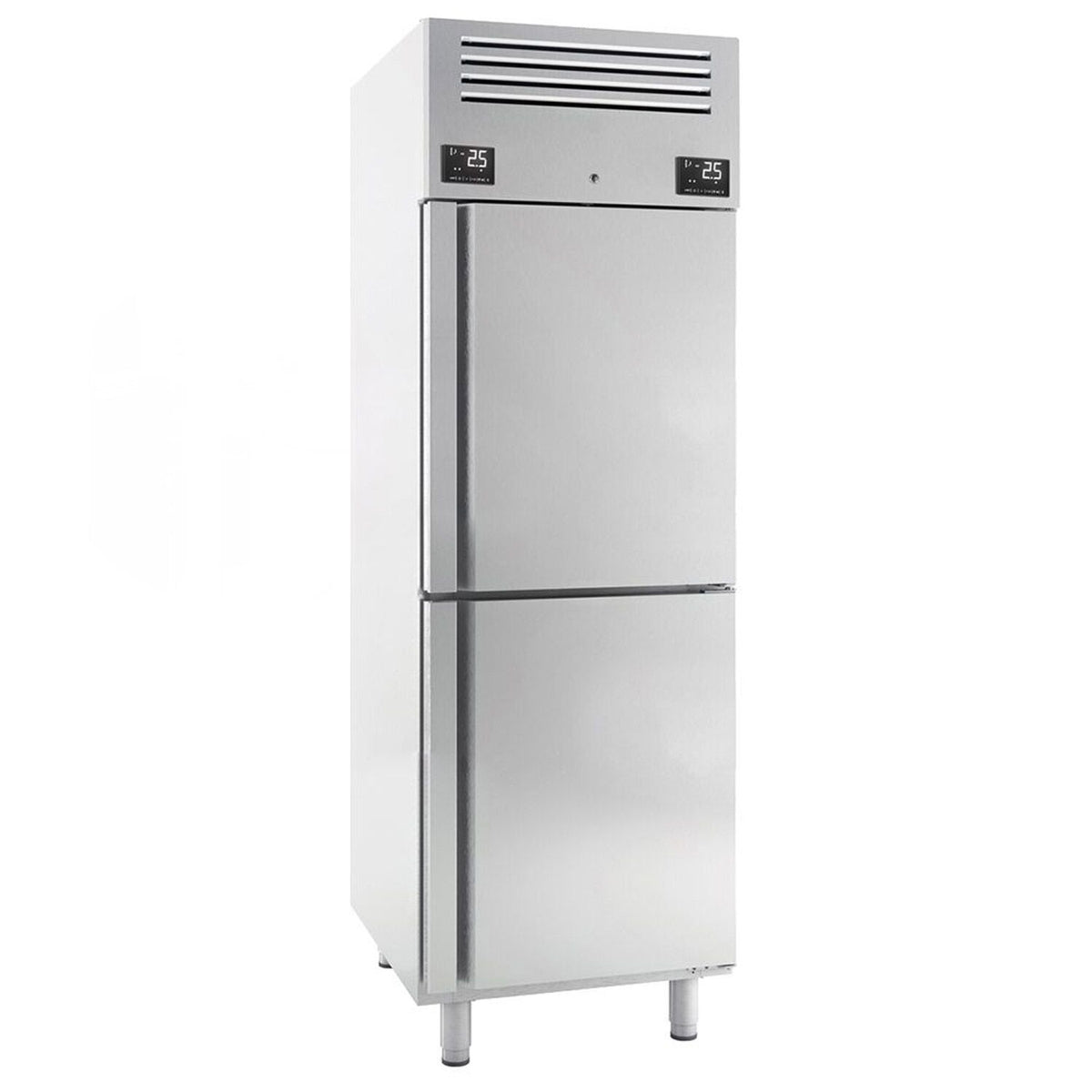 Yhdistelmäkaappi (kylmä/pakaste) Ruostumaton teräs - GN 2/1 - EN 600x400 - 687 mm - 520 l - -22…+8 °C - mitat 2 ovea - LED-valaistus, kiertoilmajäähdytys, automaattinen sulatus, digitaalinen termostaatti, R290