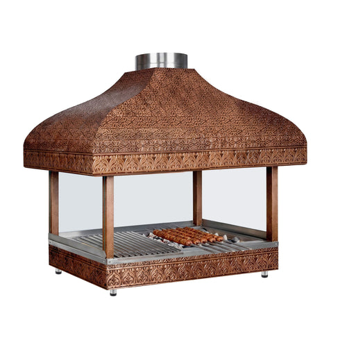 Hiiligrilli - 1 000 mm - 1 grilliritilä - Grilliritilä: 800x500 mm - Kuparigrilli