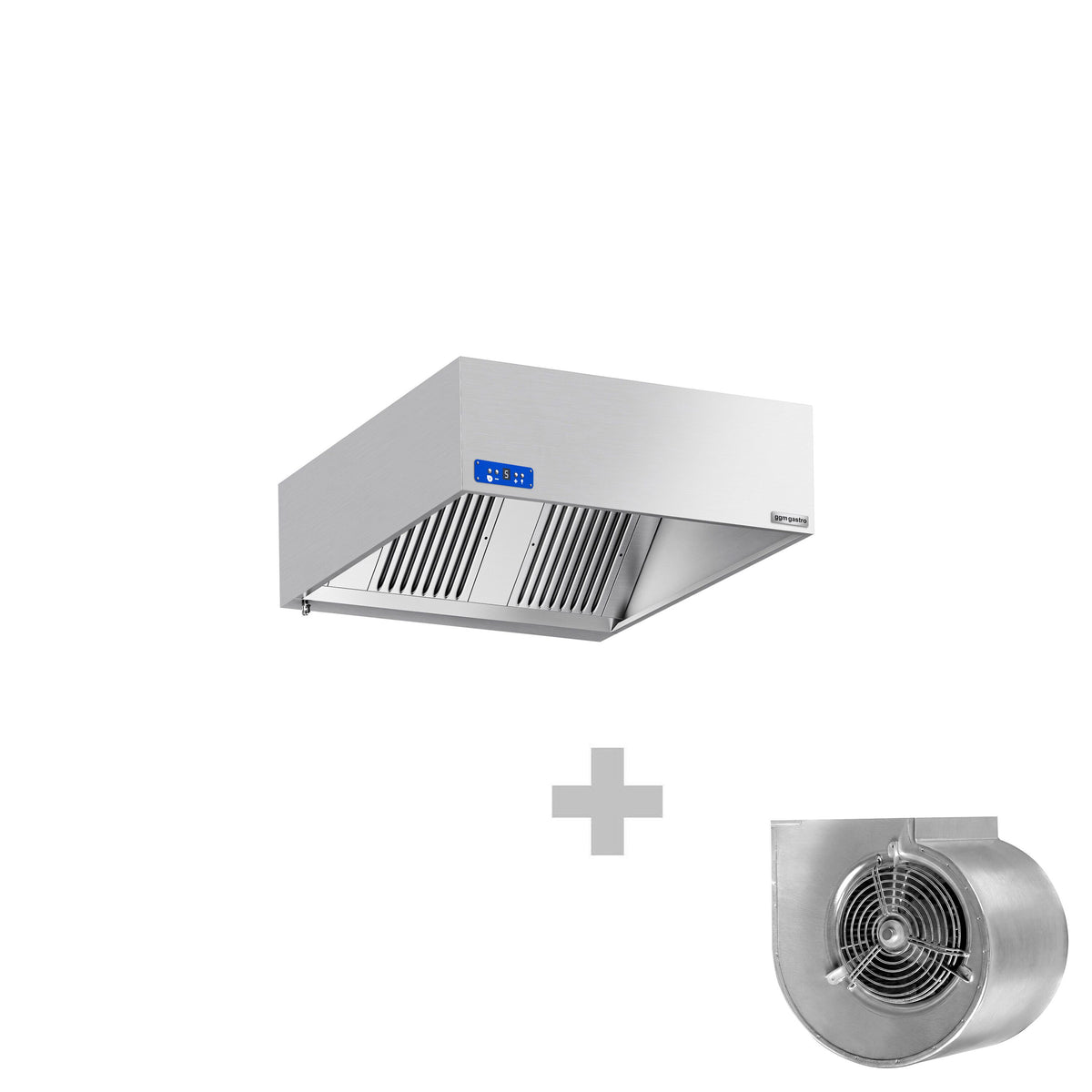 Commercial Wall-Mounted Extractor Hood  with Motor - 1200mm - with Speed Controller, Baffle Filters & Lighting