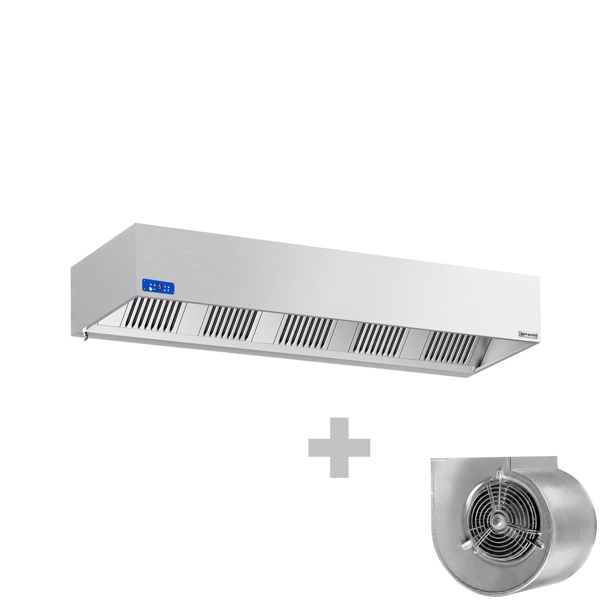 Commercial Wall-Mounted Extractor Hood  with Motor – 2800mm – with Speed Controller, Baffle Filters & Lighting