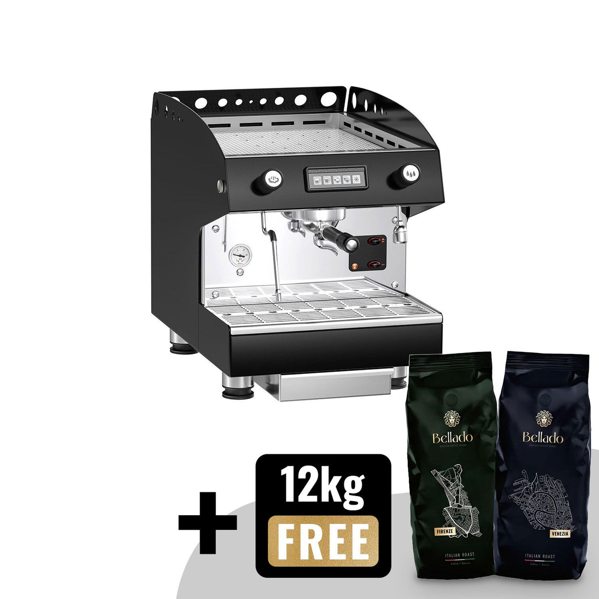 Espressokone - 1-ryhmäinen - esiuuttojärjestelmä & 1 höyrysuutin - ammattikäyttöön