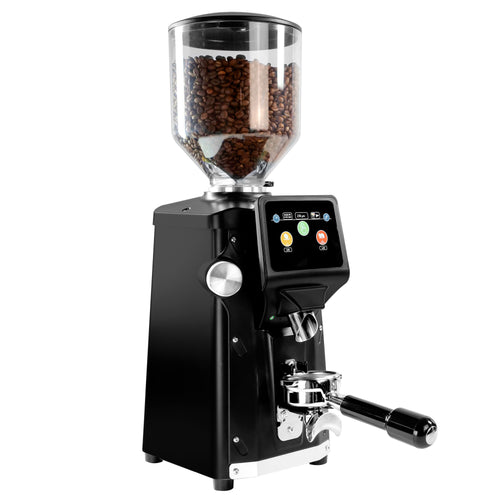 Espressomylly - 1,2 kg - jäähdytysjärjestelmällä - Ø 65 mm tasoterät - automaattinen suodatinkahvan tunnistus - Musta