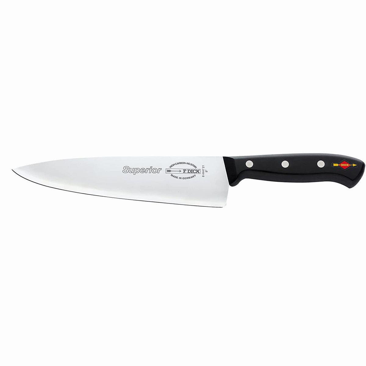 F. DICK | Superior Chef's Knife 21 cm – Black/Silver Handle - X55CrMo14 Steel - Made in Germany