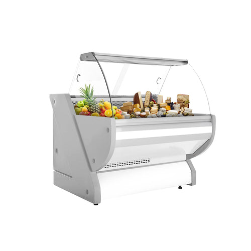 Kylmätiski - 990x1150 mm - 250 l - Väri valkoinen - etulasi Kaareva - musta graniittitaso
