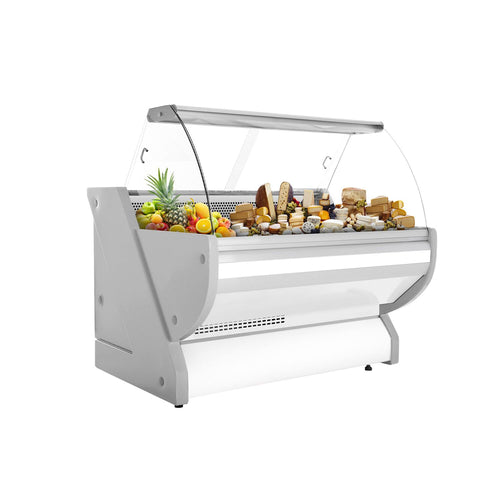 Kylmätiski - 1525x1150 mm - 300 l - Väri valkoinen - etulasi Kaareva - musta graniittitaso
