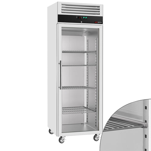 Commercial Upright Fridge Stainless steel ECO - 600L - with 1 glass door