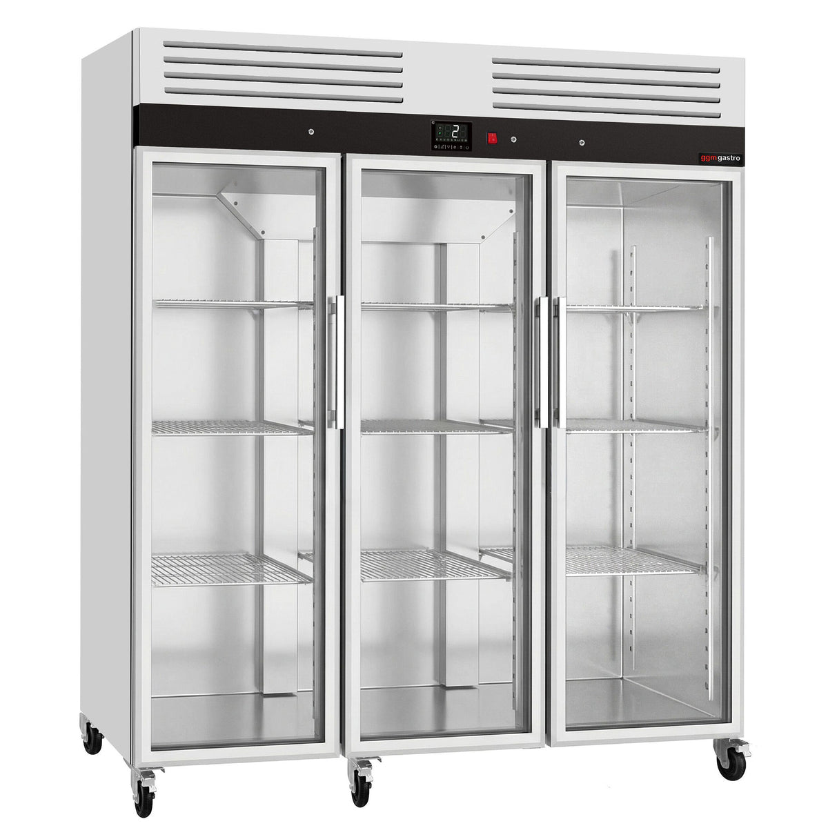 Commercial Upright Fridge ECO – Stainless Steel – 1350 L – 3 Glass Doors