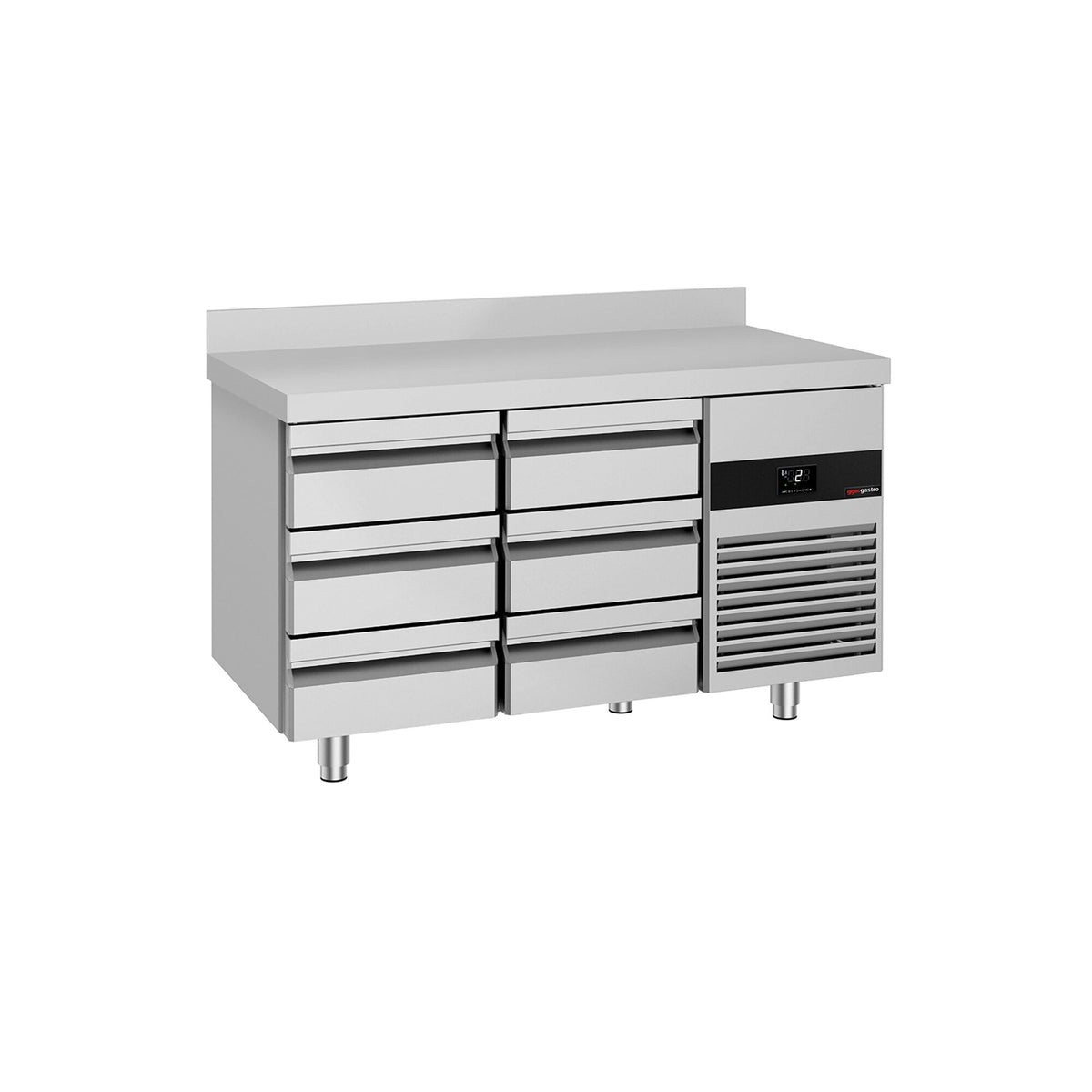 Kylmäpöytä PREMIUM - 1400x700 mm - 281 l - 6 laatikkoa - Takakoroke
