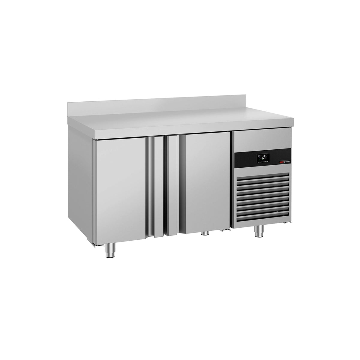 Commercial Counter Fridge PREMIUM - 1400x700mm - with 2 doors - with upstand - capacity 281 litres