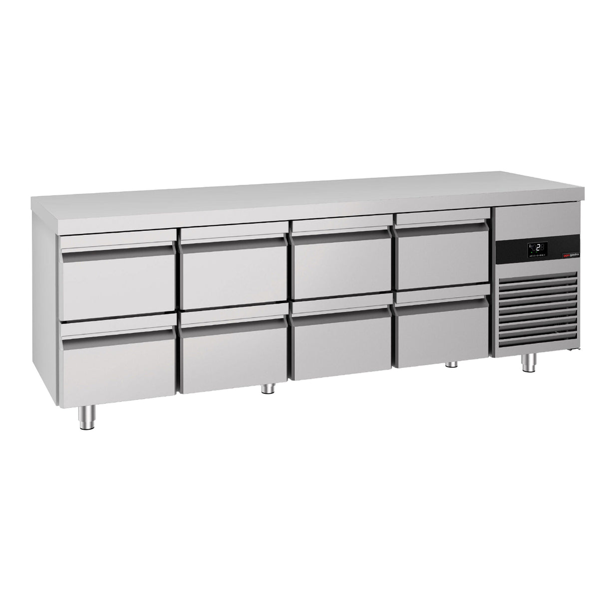 Commercial Counter Fridge PREMIUM - 2330x700mm - with 8 drawers - capacity 632 litres
