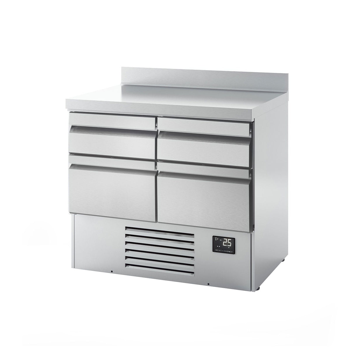 Kylmäpöytä PREMIUM PLUS - 978x700 mm - 230 l - 4 laatikkoa - Takakoroke