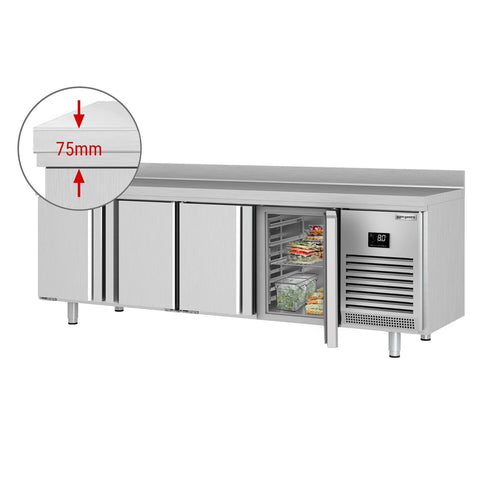 Kylmäpöytä PREMIUM PLUS - 2452x700 mm - 625 l - 4 ovea - Takakoroke