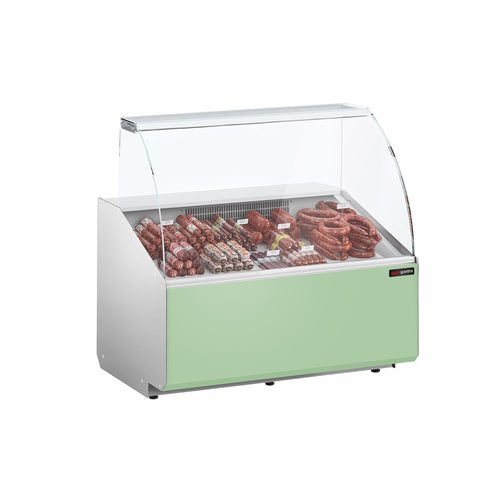 Kylmätiski - 944x979 mm - 200 l - Väri hellenvihreä - 1 ovea - etulasi Suora