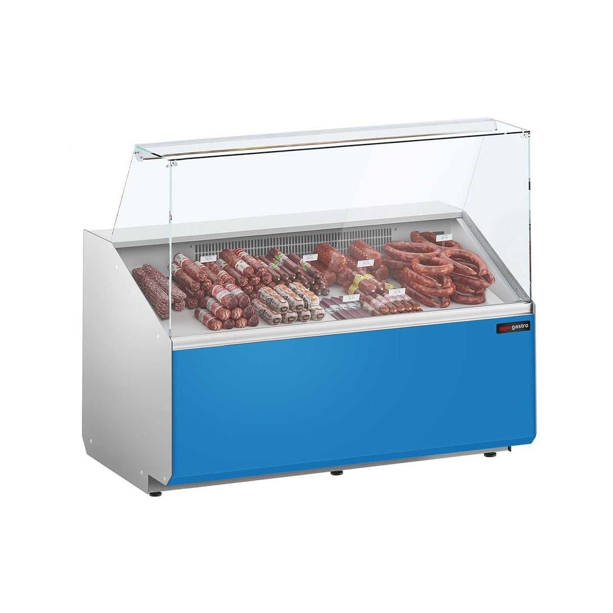 Kylmätiski - 1256x979 mm - 262 l - Etupaneeli hellsininen - etulasi Suora - 2 ovea - 1 hyllyä