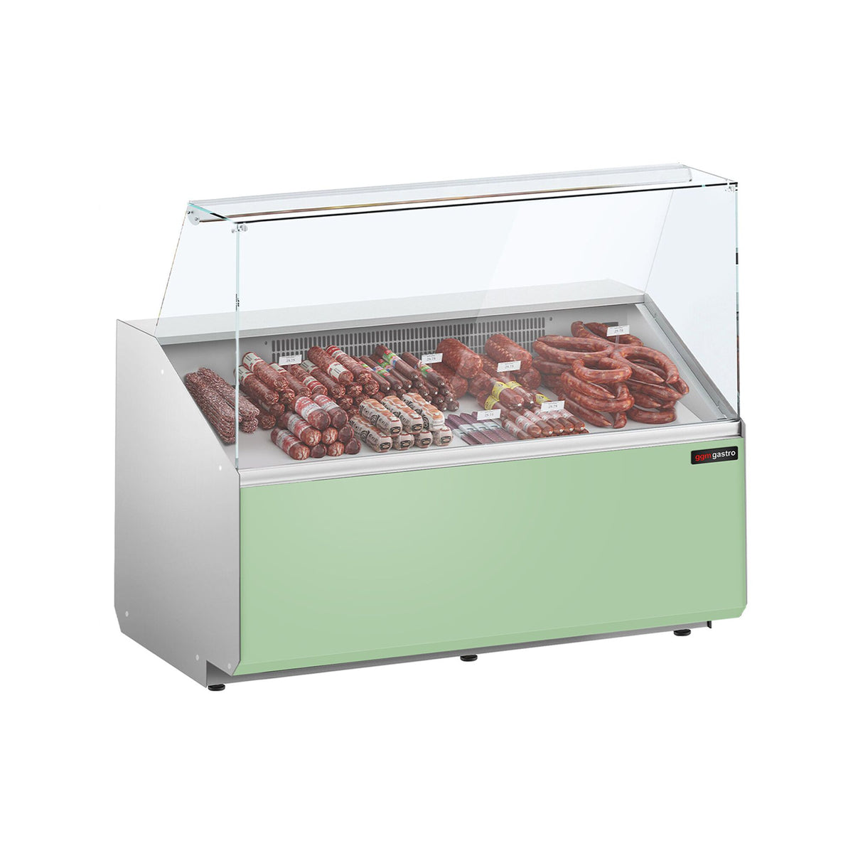 Kylmätiski - 1256x979 mm - 262 l - Etupaneeli hellänvihreä - 2 ovea - etulasi Suora