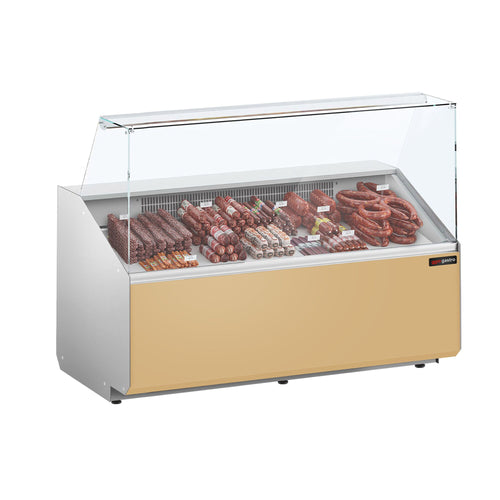 Kylmätiski - 1568x979 mm - 324 l - Väri beige - Etupaneeli beige - 2 ovea - etulasi Suora