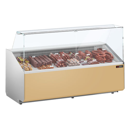 Kylmätiski - 2506x979 mm - 512 l - Väri beige - Etupaneeli beige - etulasi Suora - 4 ovea