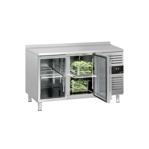 Kylmäpöytä ECO - 1360x700 mm - 282 l - 2 lasiovea - Takakoroke