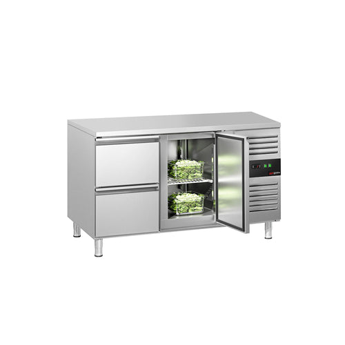 Kylmäpöytä ECO – 1360 x 700 mm – 1 ovi – 2 laatikkoa