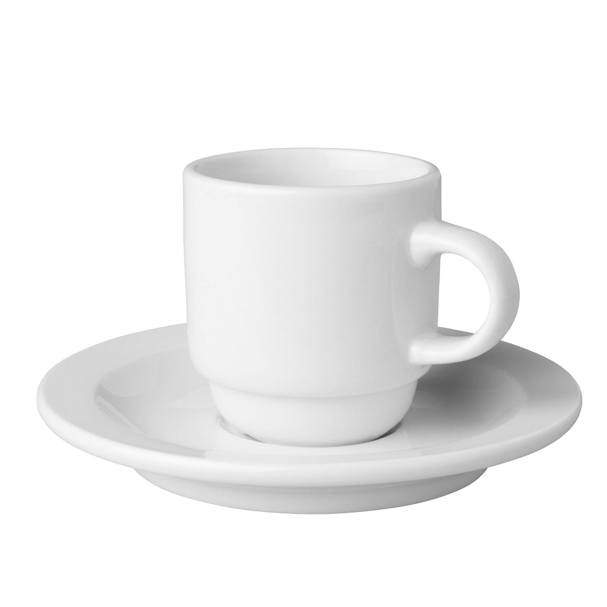 (6 pcs) BUDGETLINE | Coffee Cup Mammoet - 140ml - White - with Saucer